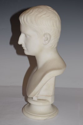 Lot 299 - 19th Century Italian Carrara marble bust of Octavian (Caesar Augustus)