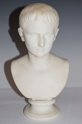 Lot 299 - 19th Century Italian Carrara marble bust of Octavian (Caesar Augustus)