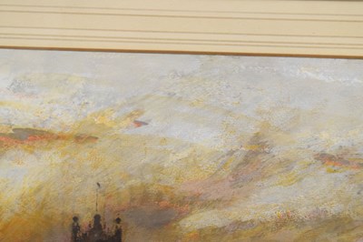 Lot 535 - Albert Goodwin R.W.S. (British, 1845-1932) - Watercolour - 'Westminster, Sunset Through The Smoke'