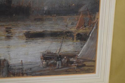 Lot 535 - Albert Goodwin R.W.S. (British, 1845-1932) - Watercolour - 'Westminster, Sunset Through The Smoke'