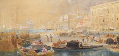 Lot 532 - James Holland RWS (British, 1799-1870) - Watercolour - 'Venice'