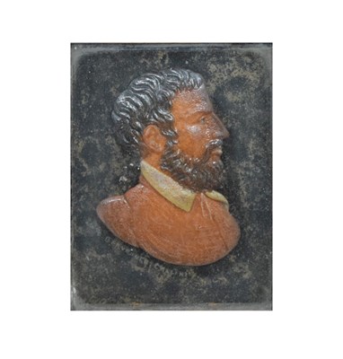 Lot 488 - 19th century Italian coloured wax portrait miniature