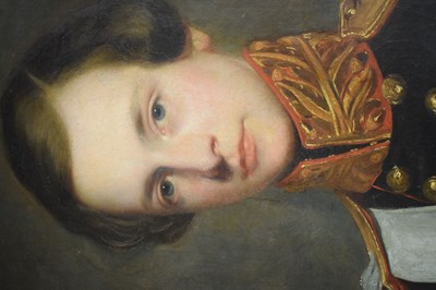 Lot 585 - Attributed to Charles Baxter, (1809-1879) - Oil on Canvas - Gentleman in Regimental uniform