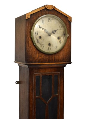 Lot 518 - Enfield - 1920s oak Grandmother clock