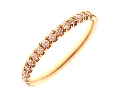 Lot 11 - 18ct rose gold diamond half hoop eternity ring