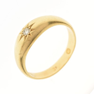 Lot 3 - Gentleman's 18ct gold gypsy set single stone diamond ring
