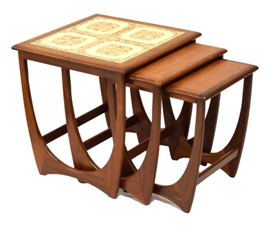 Lot 799 - G-Plan nest of three tile top tables