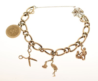 Lot 147 - 9ct gold charm bracelet