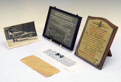 Lot 215 - John Bomber Fund’ commemorative plaques