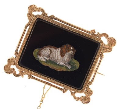 Lot 22 - Victorian micro-mosaic panel brooch