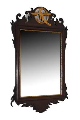 Lot 715 - Chippendale revival mahogany fret-frame wall mirror