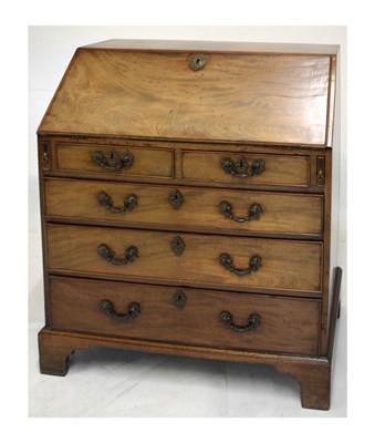 Lot 723 - George III mahogany bureau