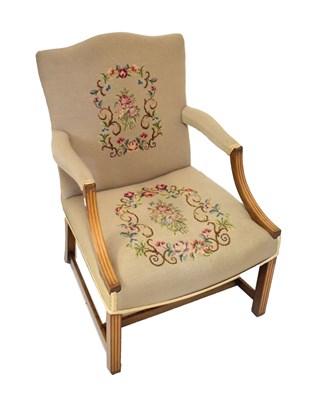 Lot 809 - George III style  inlaid 'Gainsborough' chair