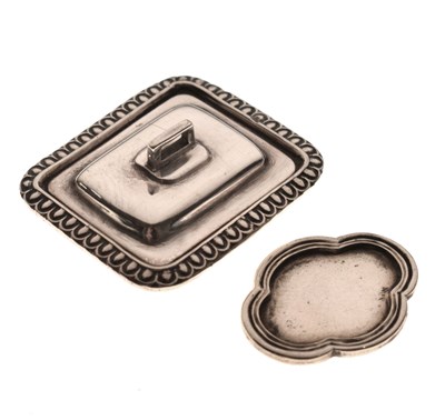 Lot 109 - George V silver miniature chafing dish, together with a white-metal miniature tray