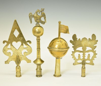 Lot 253 - Four West Country Friendly Society brass staff heads