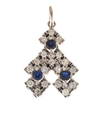 Lot 32 - Diamond and sapphire pendant