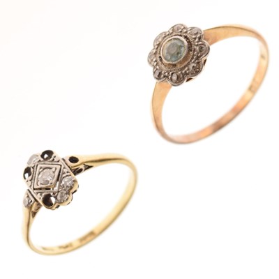 Lot 18 - Two diamond set dress rings