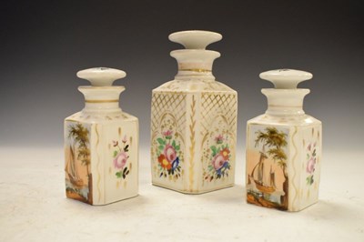 Lot 469 - Group of 19th Century French porcelain perfume bottles