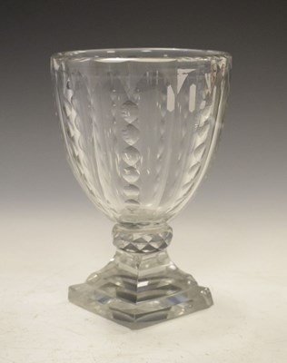 Lot 468 - George III facet-cut rummer with square base