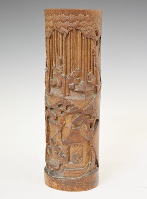 Lot 488 - Chinese bamboo brush pot