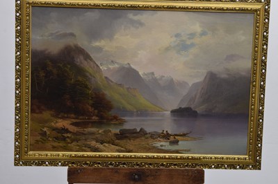 Lot 559 - Nicholas Chevalier - New Zealand oil on canvas - Lake Manapouri