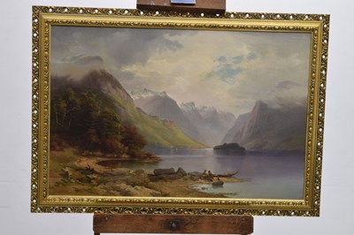 Lot 559 - Nicholas Chevalier - New Zealand oil on canvas - Lake Manapouri