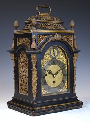 Lot 531 - 19th Century ebonised chiming bracket or table clock