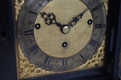 Lot 531 - 19th Century ebonised chiming bracket or table clock