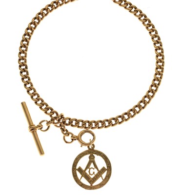 Lot 40 - 18ct gold double Albert watch chain