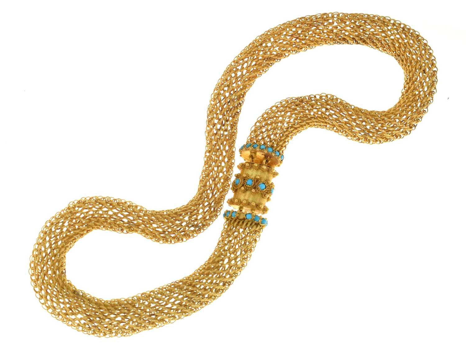 Lot 39 - Early Victorian mesh necklace