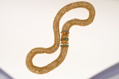 Lot 39 - Early Victorian mesh necklace
