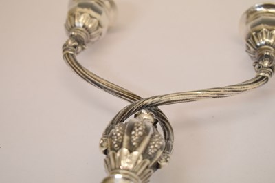 Lot 130 - Pair of Georg Jensen sterling silver two-branch candelabra