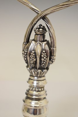 Lot 130 - Pair of Georg Jensen sterling silver two-branch candelabra