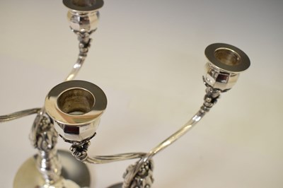 Lot 130 - Pair of Georg Jensen sterling silver two-branch candelabra
