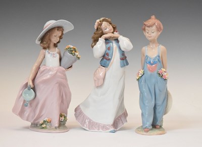 Lot 490 - Lladro  - Three porcelain figures