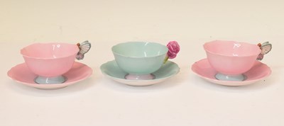 Lot 457 - Set of three Paragon cups and saucers