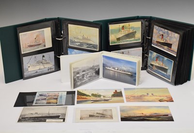 Lot 268 - Three albums of ocean liner and shipping postcards