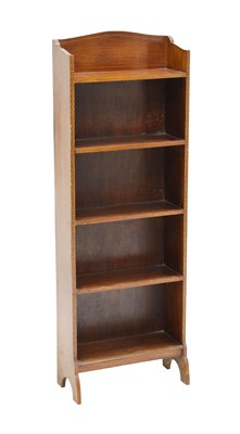 Lot 657 - Early 20th century inlaid mahogany narrow bookcase