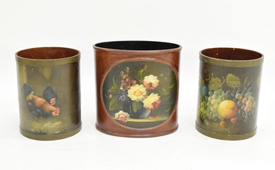 Lot 717 - Three painted waste paper bins