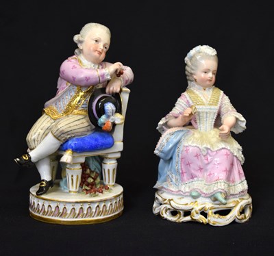 Lot 459 - Two Meissen porcelain figures