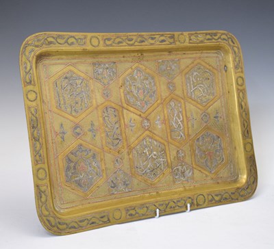 Lot 498 - Cairo ware oblong tray