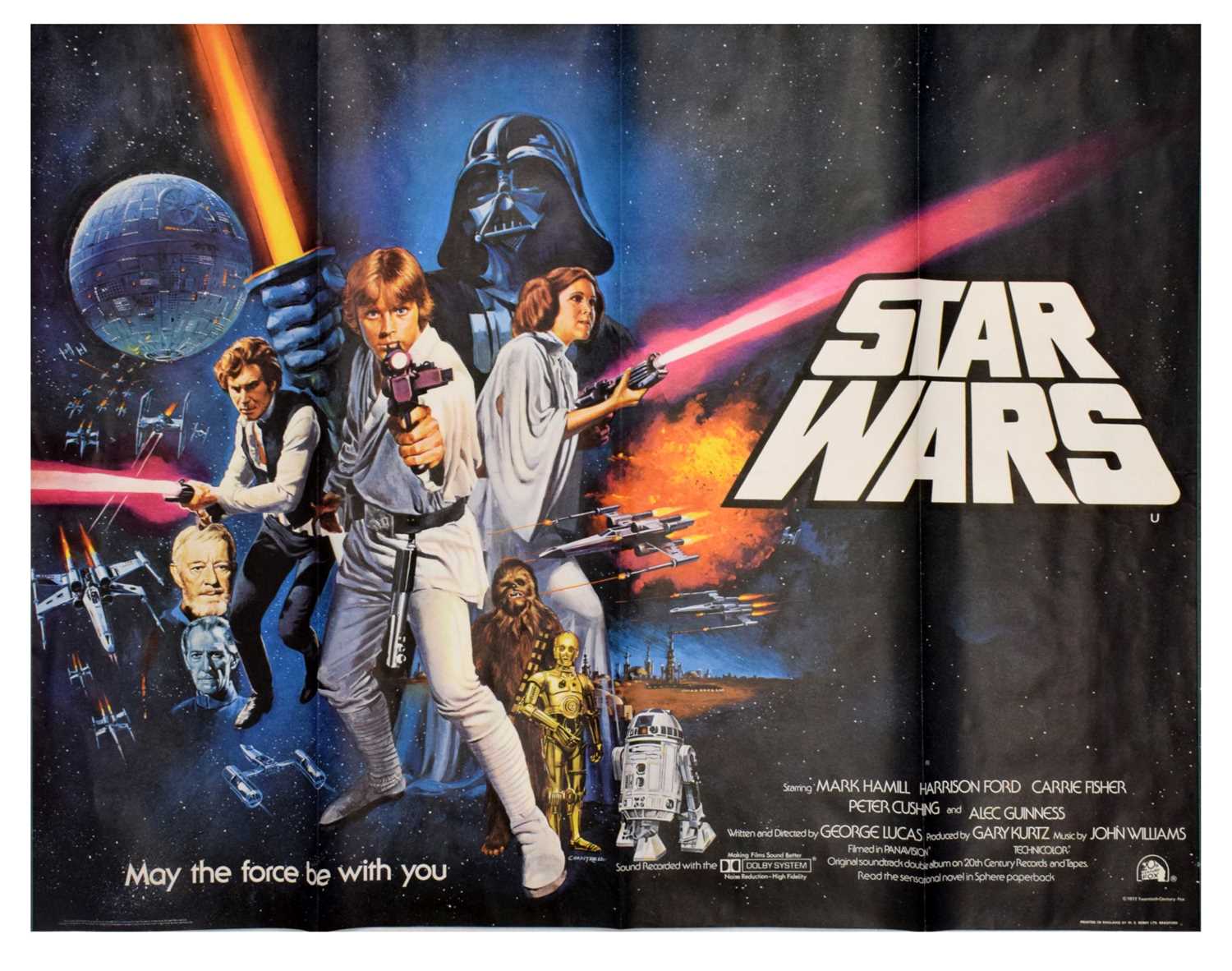 Lot 310 - Star Wars - Rare 1977 pre-Oscars UK quad film poster