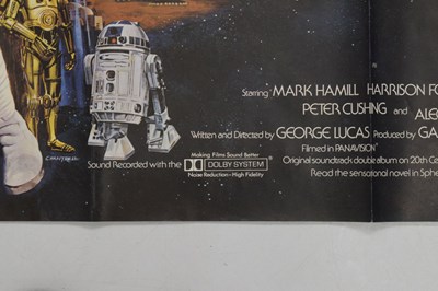 Lot 310 - Star Wars - Rare 1977 pre-Oscars UK quad film poster