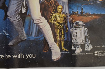 Lot 310 - Star Wars - Rare 1977 pre-Oscars UK quad film poster