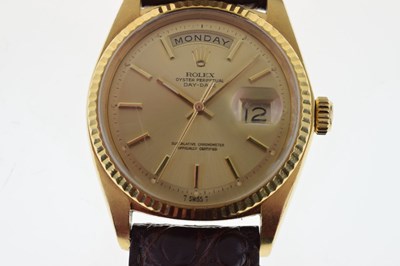 Lot 74 - Rolex - Gentleman's Oyster Perpetual Daydate 18K wristwatch