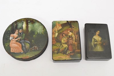 Lot 324 - Three 19th century lacquer boxes
