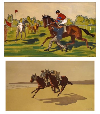 Lot 508 - After Charles Ancelin (1863-1940) - Two lithographs - Equestrian racing scenes