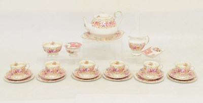 Lot 473 - Royal Albert 'Serena' pattern six person tea set