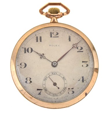Lot 71 - Rolex - Gilt metal open faced pocket watch