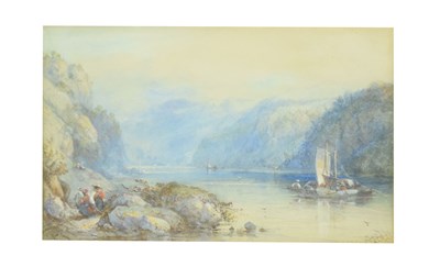 Lot 566 - Edward Martingale Richardson (1870-1874) - Lake Lucerne, entitled 'Lucerne from Brunnen'